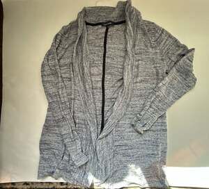 Laila Jayde Cardigan Size 1X Gray Open Front Marled Knit